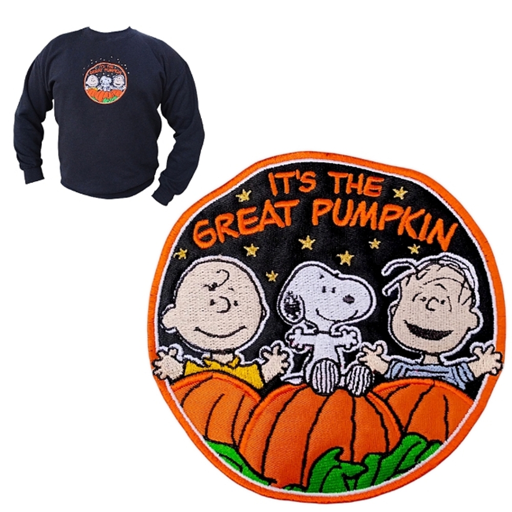 *RARE* Vintage Fall 90's Y2K Peanuts, The Great Pumpkin Unisex Sweatshirt Size L - Picture 2 of 9
